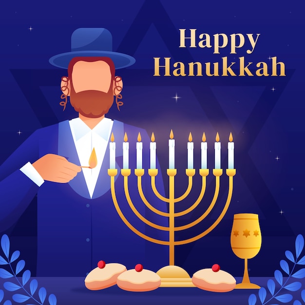 Gradient illustration for hanukkah celebration