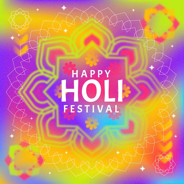 Vector gradient illustration for holi festival celebration