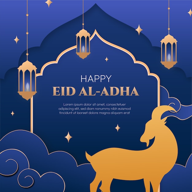 Gradient illustration for islamic eid al-adha celebration