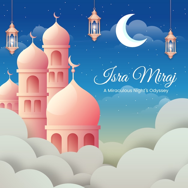 Gradient illustration for isra miraj