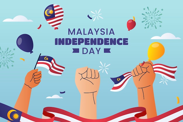 Gradient illustration for malaysia independence day celebration