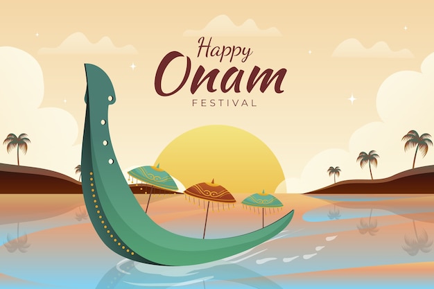 Gradient illustration for onam celebration