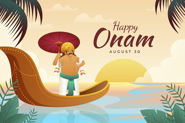 Vector gradient illustration for onam celebration