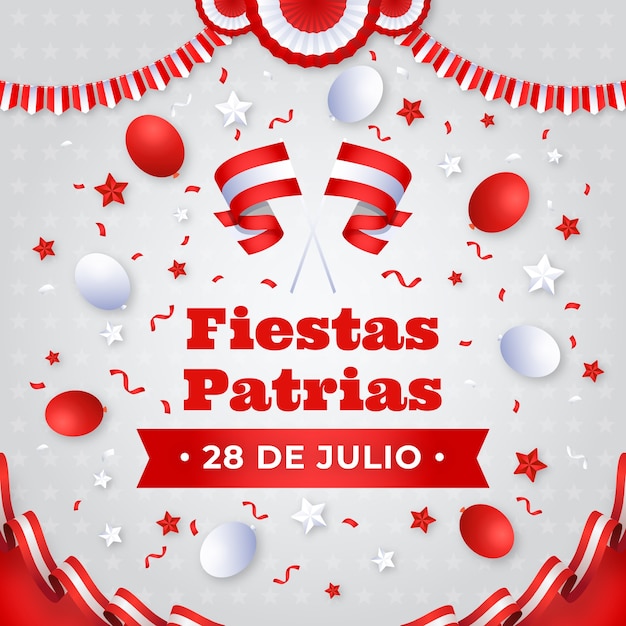 Vector gradient illustration for peruvian fiestas patrias celebrations