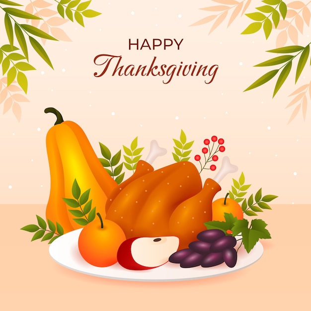 Gradient illustration for thanksgiving day celebration