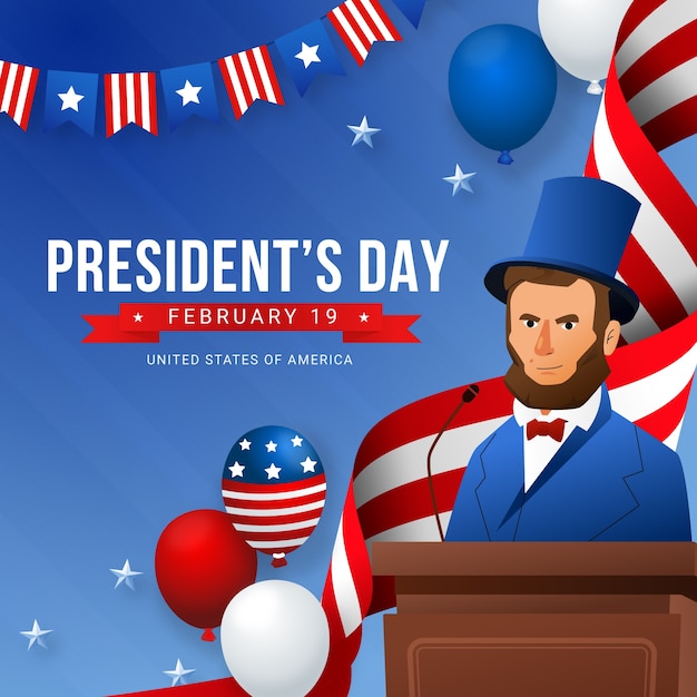 Gradient illustration for usa presidents day