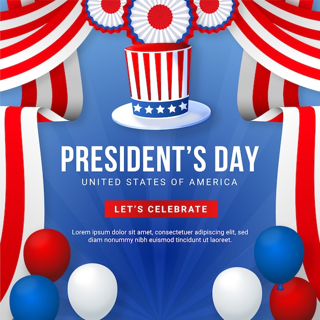 Gradient illustration for usa presidents day