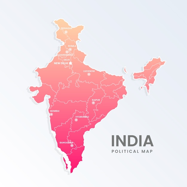 Vector gradient india map illustration