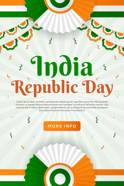 gradient India republic day vertical banner illustration