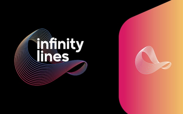 Gradient Infinity lines Logo design. infinity symbol making from lines concept logo design.