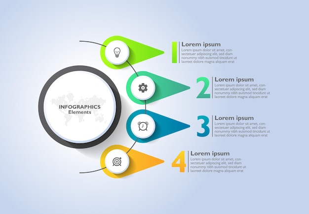 Gradient infographic business abstract background elements template