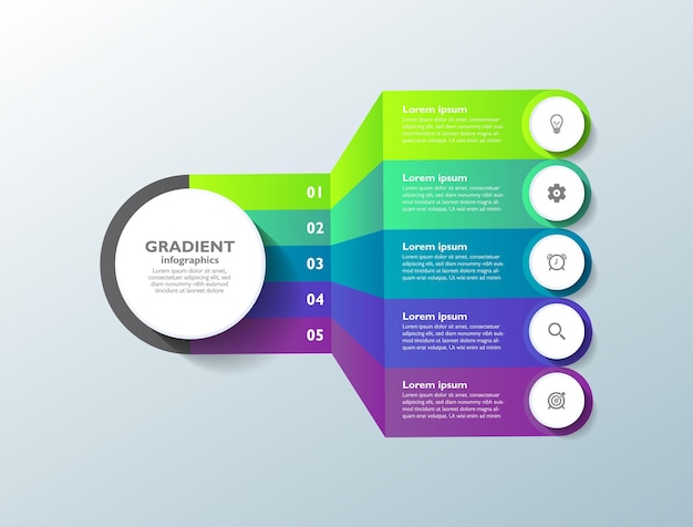 Gradient infographic process element design