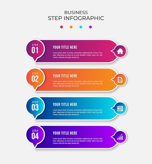 Gradient infographic template with steps