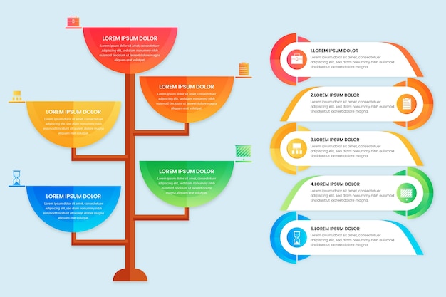 Gradient infographic tree design