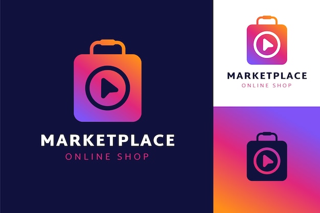 Gradient instagram shop logo template