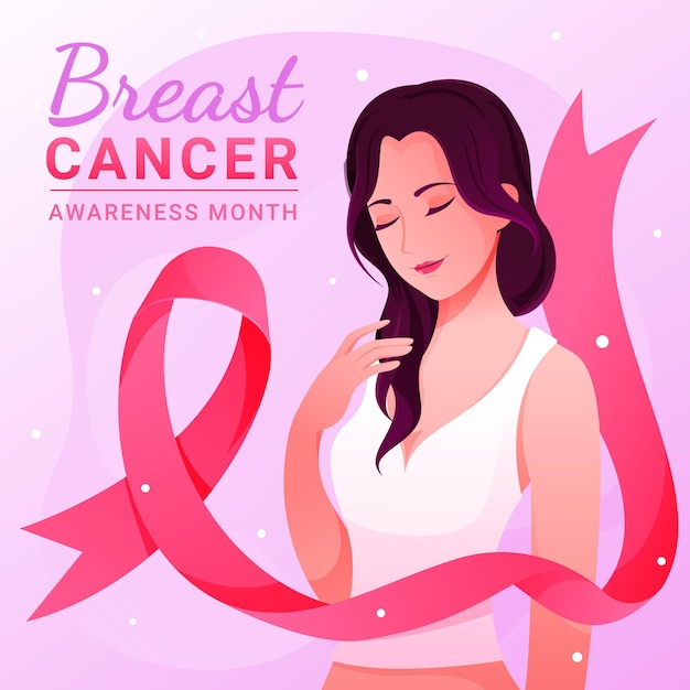 Gradient international day against breast cancer illustration