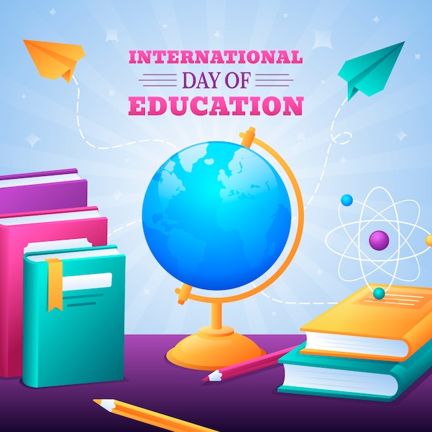 Gradient international day of education illustration