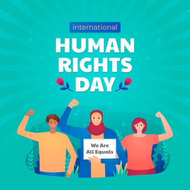 Gradient international human rights day illustration