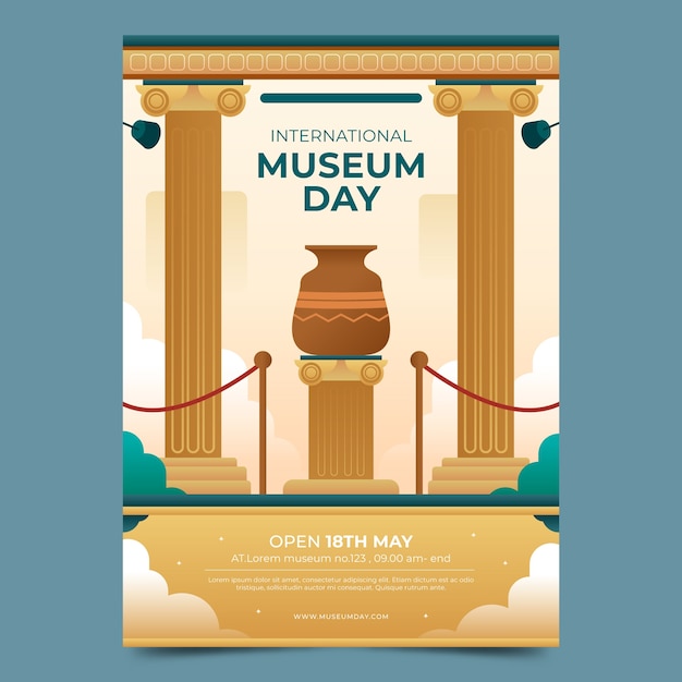 Gradient international museum day vertical poster template