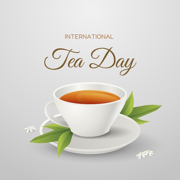 Gradient international tea day illustration