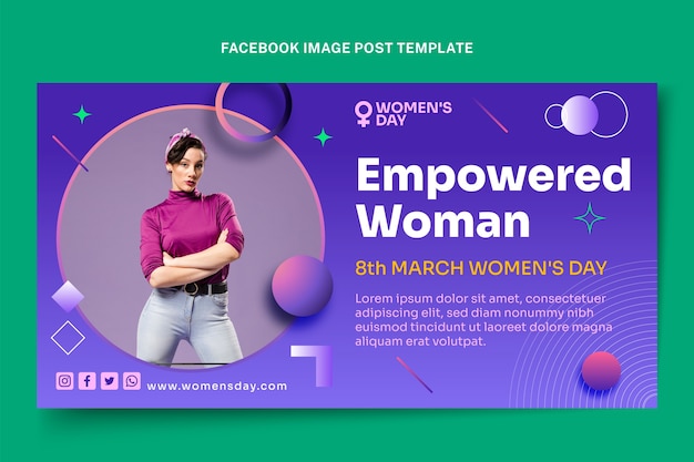 Gradient international women's day social media post template