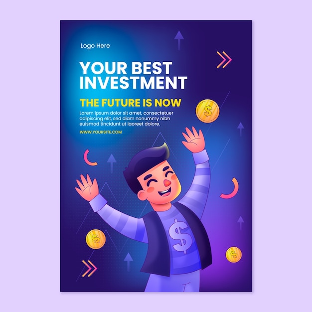 Vector gradient investment poster