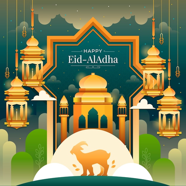 Gradient islamic eid al-adha illustration