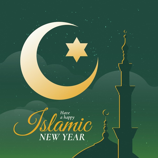 Gradient islamic new year illustration