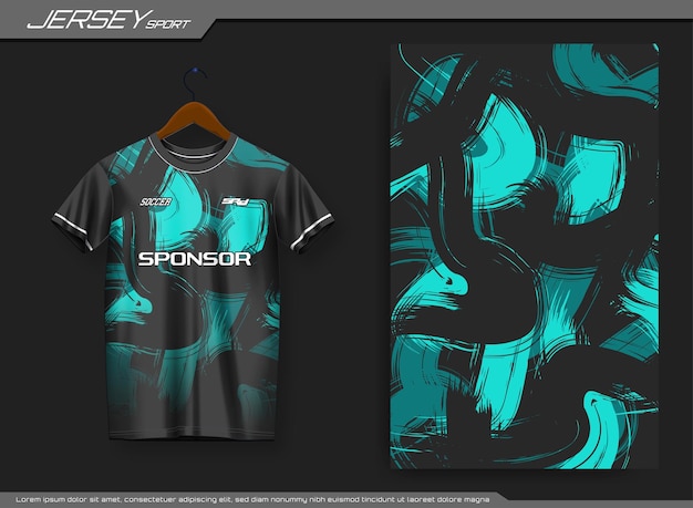 Gradient jersey sports t-shirt. Soccer jersey mockup for soccer club.