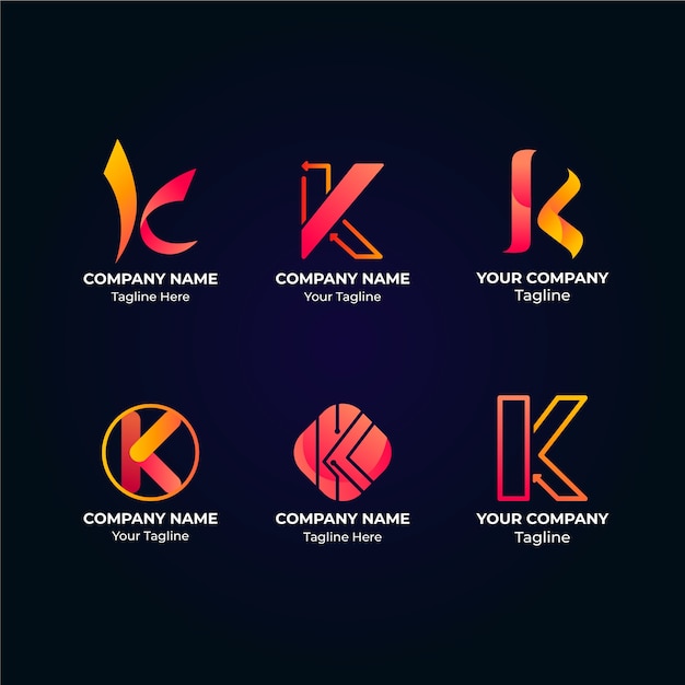 Gradient k logo design template