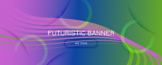 Gradient landing page design with wave lines and shapes