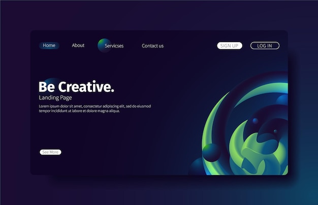 Gradient landing page template