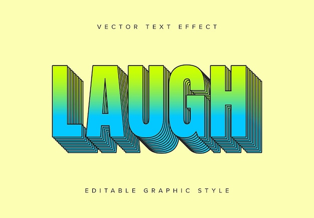 Vector gradient layered text effect mockup