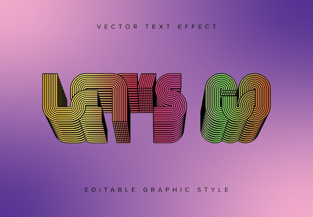 Vector gradient layered text effect mockup