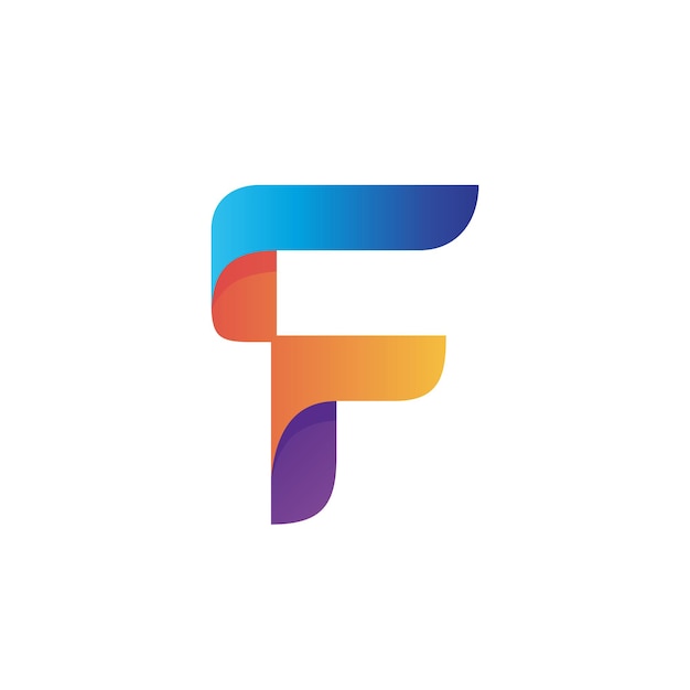 Gradient letter f logo design