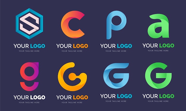 Gradient letter logo set bundle concept design