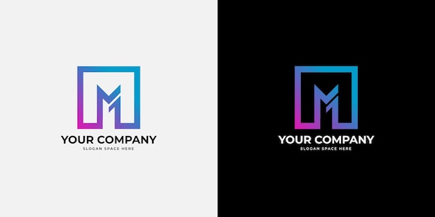 Gradient letter m logo design template