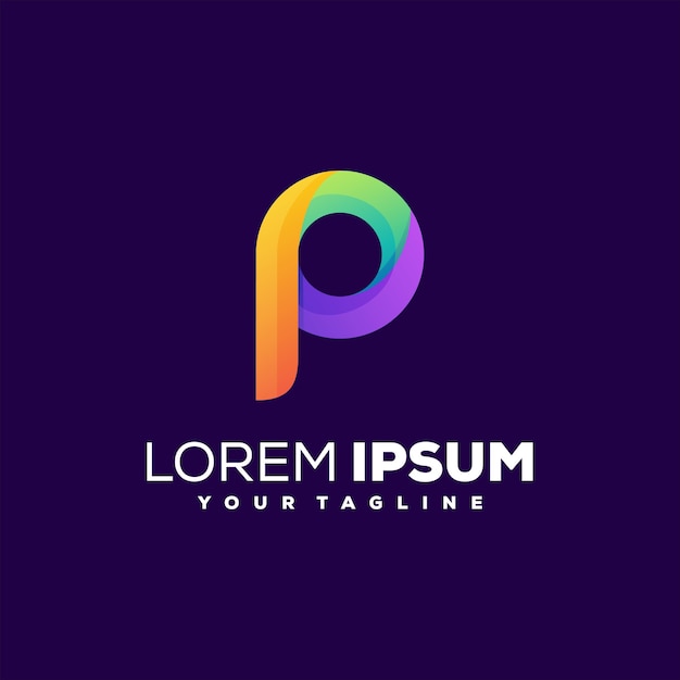 Gradient letter p logo