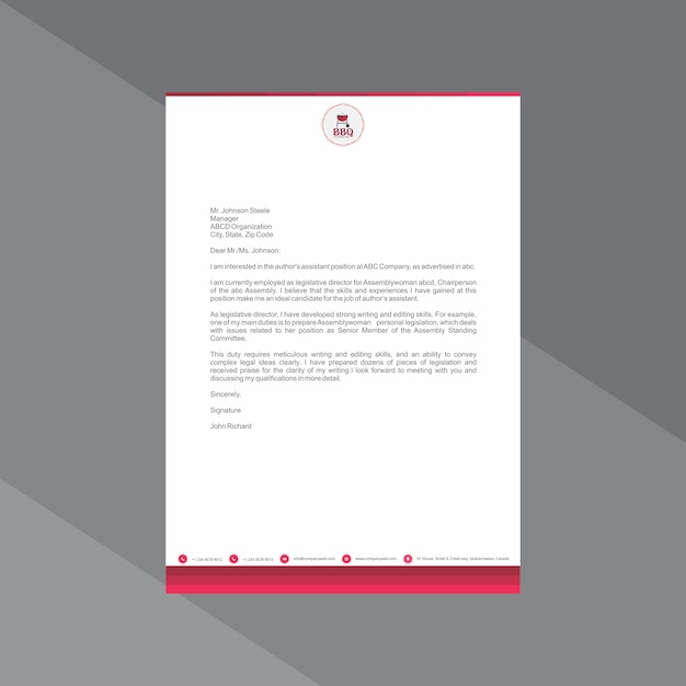 Gradient Letterhead in Cherry Shades