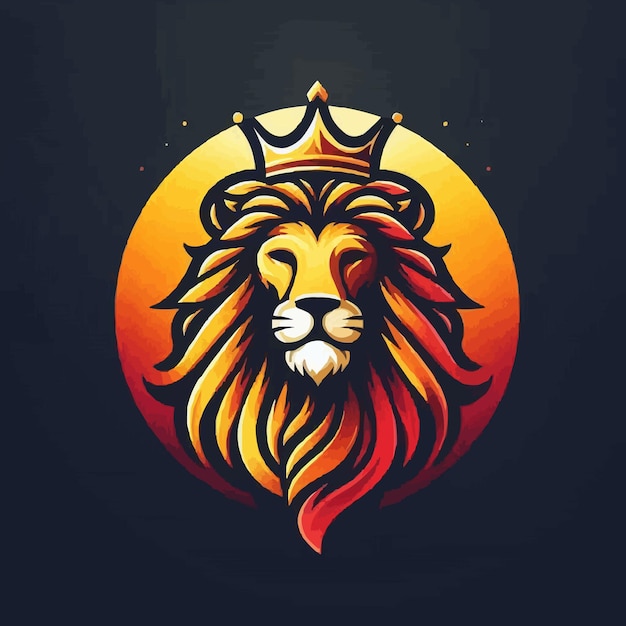 Gradient lion with crown