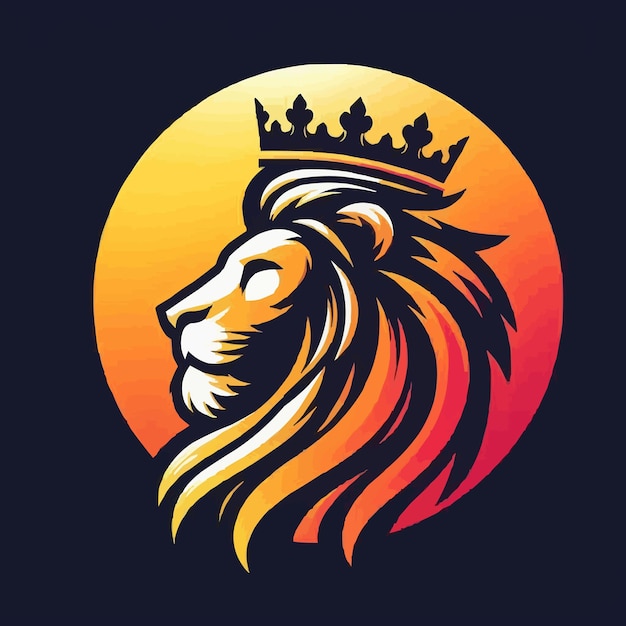 Gradient lion with crown