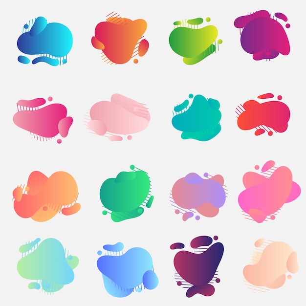 Gradient liquid shape vector for banner collection