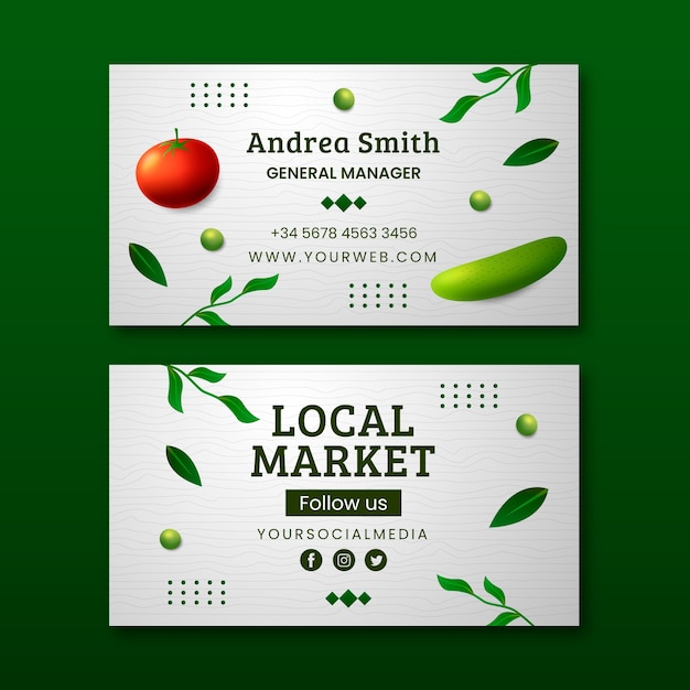 Gradient local market horizontal business card