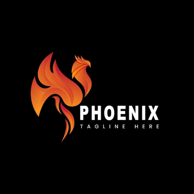 Gradient logo phoenix template