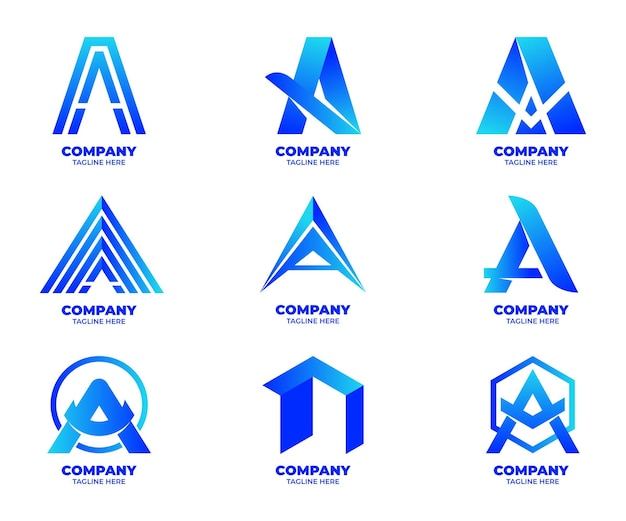 Gradient a logo templates collection