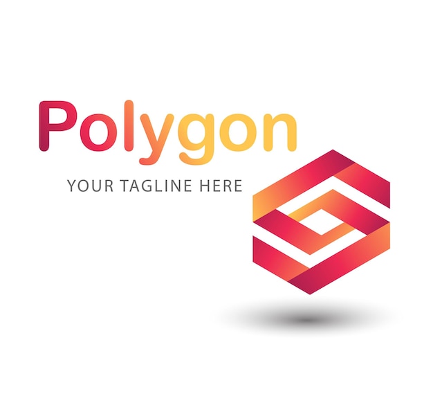 Gradient logo with polygon abstract shape