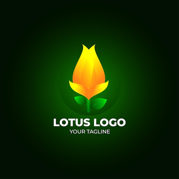 Gradient lotus flower logo template