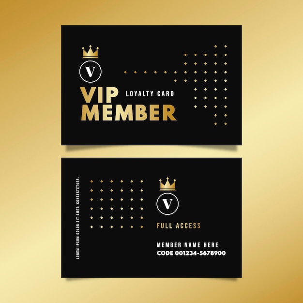 Gradient luxurious vip card template