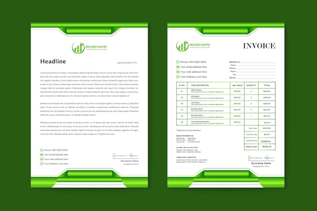 Gradient luxury creative letterhead and invoice template design