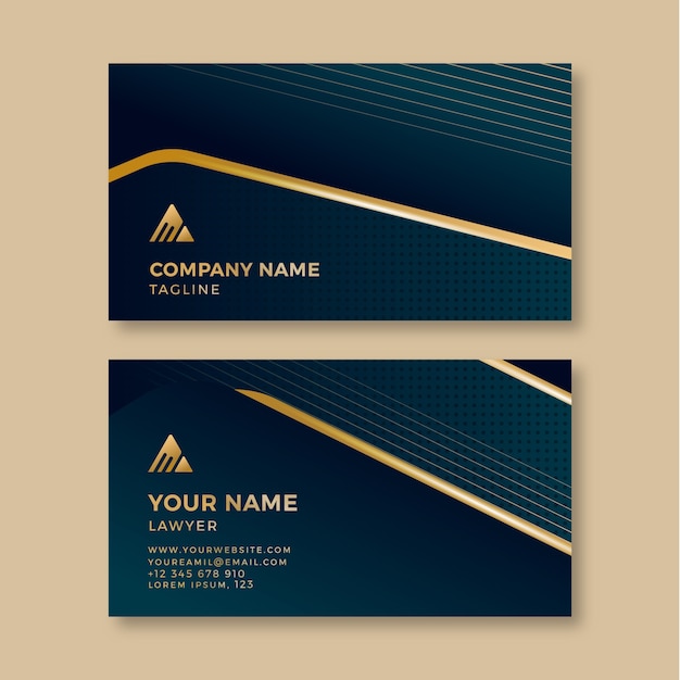 Gradient luxury law firm horizontal business card